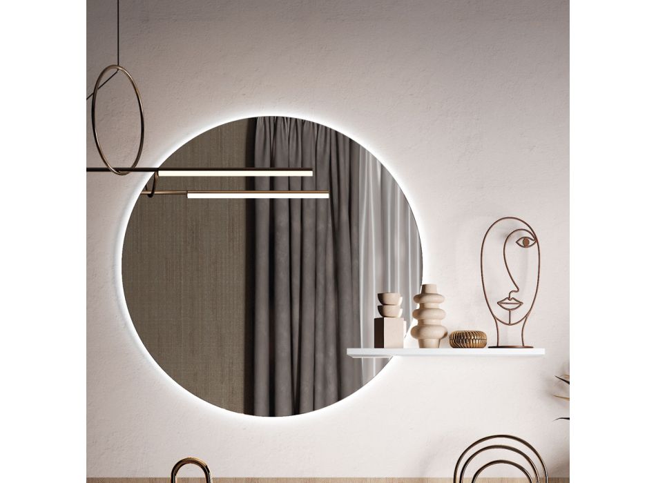 Badezimmerkomposition mit Waschbecken, Hängesockel und Spiegel Made in Italy – Dream Viadurini