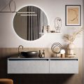 Badezimmerkomposition mit Waschbecken, Hängesockel und Spiegel Made in Italy – Dream