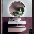 Badezimmerkomposition mit Waschbecken und Spiegel aus Harz, hergestellt in Italien – Palom