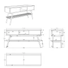 Badezimmerkomposition mit Teakholzschrank und Waschbecken Gelbe Details - Georges Viadurini