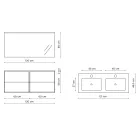 Badezimmerkomposition mit Spiegel, Doppelwaschbecken und Sockel, hergestellt in Italien – Kilos Viadurini