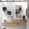 Badezimmerkomposition mit Spiegel, Harzwaschbecken und Sockel, hergestellt in Italien – Palom