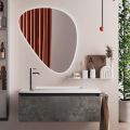 Badezimmerkomposition mit modernem Spiegel, Sockel und Waschbecken Made in Italy – Dream