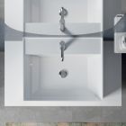 Badezimmerkomposition mit ovalem Spiegel, Sockel und Waschbecken, hergestellt in Italien – Kilos Viadurini