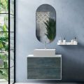 Badezimmerkomposition mit ovalem Spiegel, Sockel und Waschbecken, hergestellt in Italien – Kilos