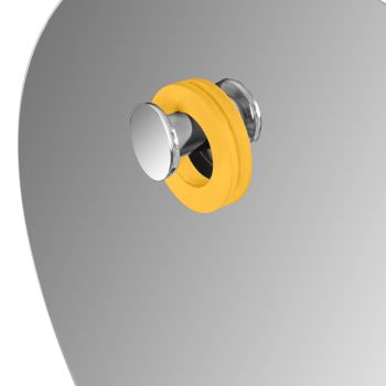 Badezimmer-Design-Komposition Gelbe Farbe mit Zubehör und Spiegel - Patryk