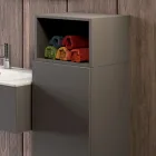 Hängende Badezimmerkomposition aus rauchgrauem Fenix, hergestellt in Italien, Neapel Viadurini