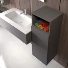 Hängende Badezimmerkomposition aus rauchgrauem Fenix, hergestellt in Italien, Neapel Viadurini