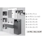 Hängende Badezimmerkomposition aus rauchgrauem Fenix, hergestellt in Italien, Neapel Viadurini