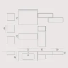 Hängende Badezimmerkomposition aus rauchgrauem Fenix, hergestellt in Italien, Neapel Viadurini