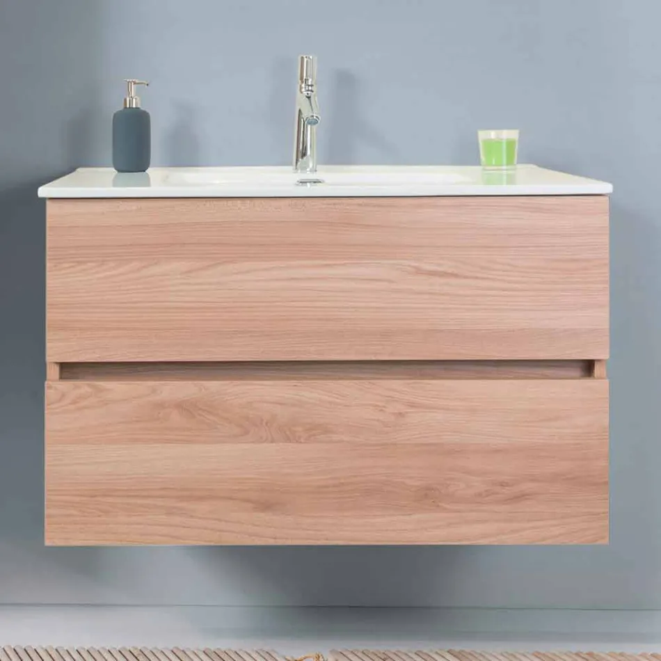 Abgehängte Komposition in Melamin Hell Olmo - Becky Viadurini