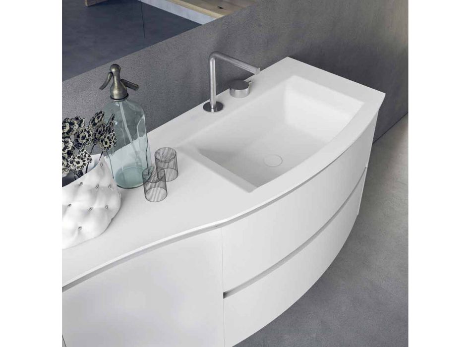 Moderne und hängende Badezimmerzusammensetzung Made in Italy Design - Callisi7 Viadurini