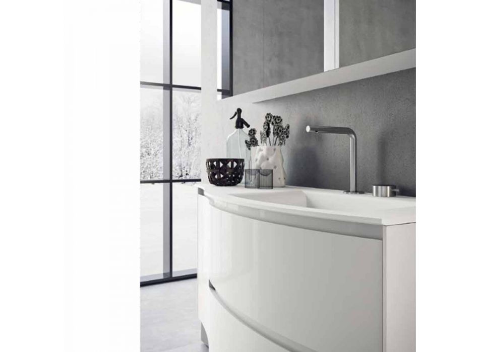 Moderne und hängende Badezimmerzusammensetzung Made in Italy Design - Callisi7 Viadurini