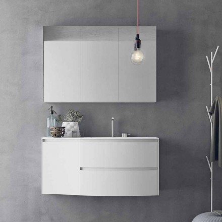 Moderne und hängende Badezimmerzusammensetzung Made in Italy Design - Callisi7 Viadurini