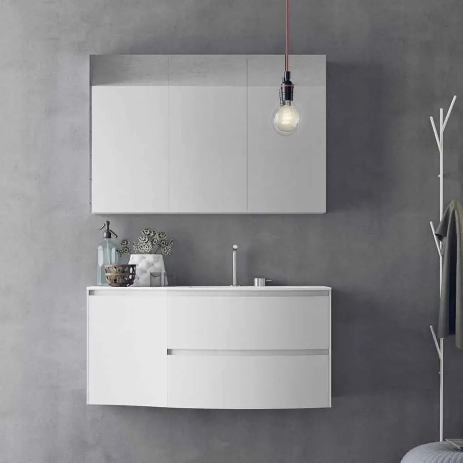 Moderne und hängende Badezimmerzusammensetzung Made in Italy Design - Callisi7 Viadurini