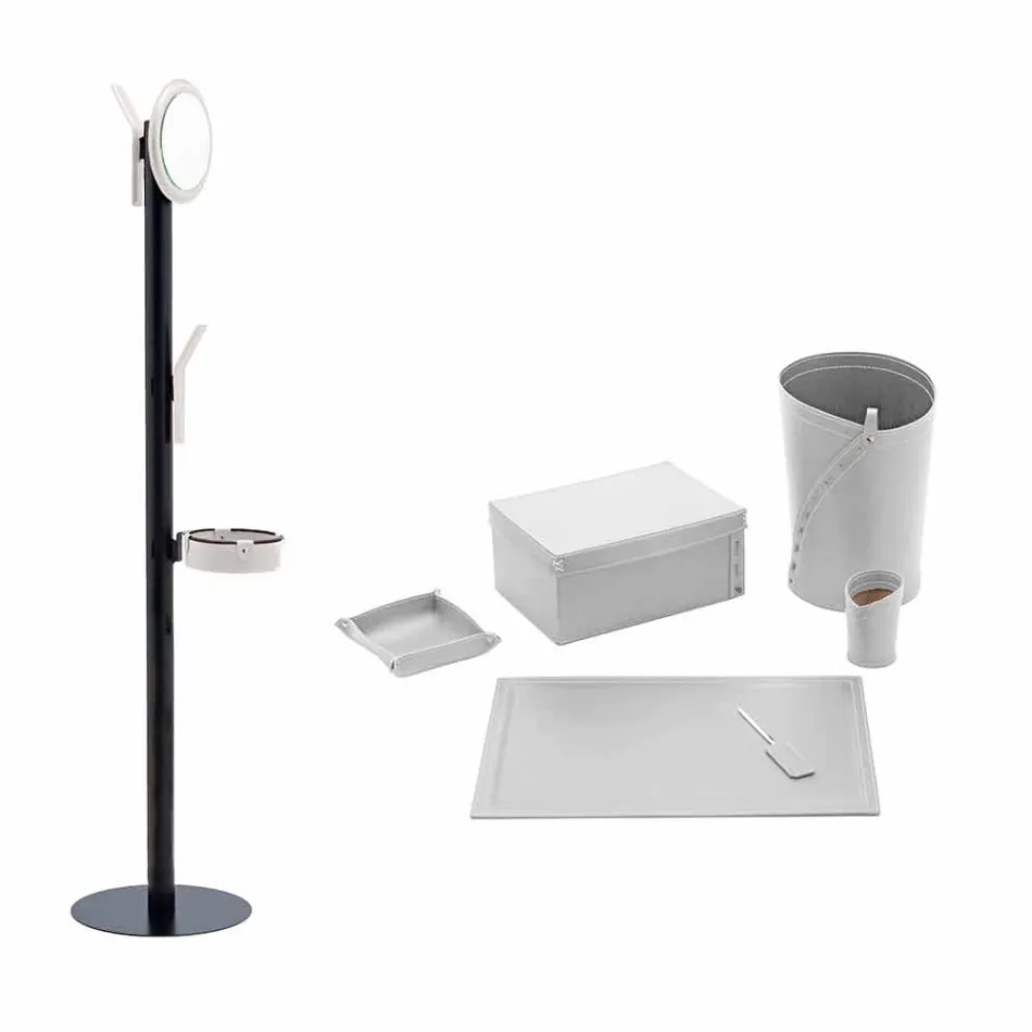 Modernes Design Büro Komposition aus Leder Made in Italy - Andrea Viadurini