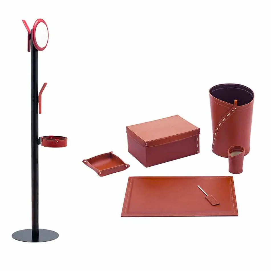 Modernes Design Büro Komposition aus Leder Made in Italy - Andrea Viadurini