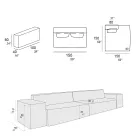 Zusammensetzung aus 1 Sofa, 1 Armlehne und 1 Halbinsel - Bizarre Viadurini
