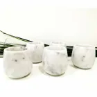 Zusammensetzung von 2 Gläsern aus weißem Carrara-Marmor Made in Italy - Dolla Viadurini