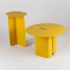 Zusammensetzung von 2 modernen Couchtischen aus Stahl Made in Italy - Pappel Viadurini