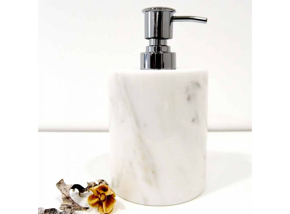 Zusammensetzung von 3 Badezimmerzubehör aus poliertem Marmor Made in Italy - Trevio Viadurini
