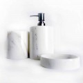 Zusammensetzung von 3 Badezimmerzubehör aus poliertem Marmor Made in Italy - Trevio