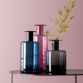 Zusammensetzung von 3 dekorativen Vasen aus Rauchglas, Blau und Amethystglas - Infinity