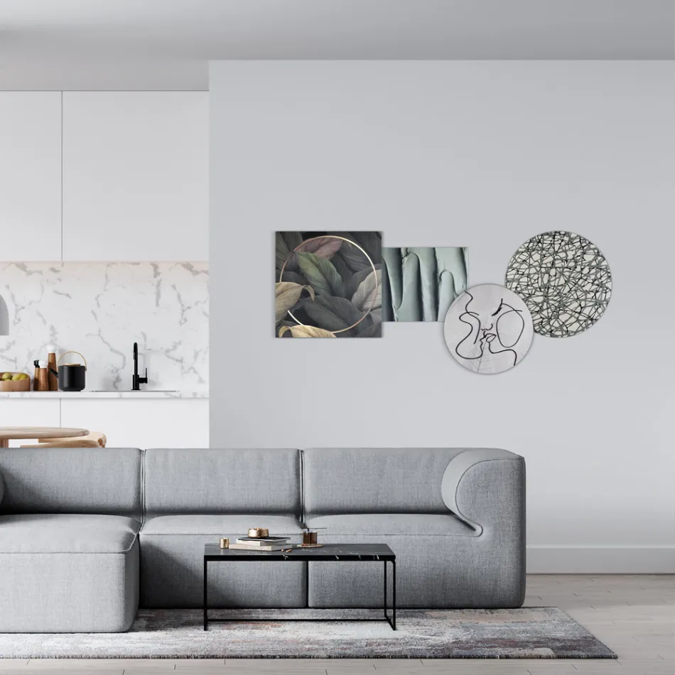 Komposition aus 4 Tafeln mit der Stilisierung des Kusses Made in Italy – Kanna Viadurini