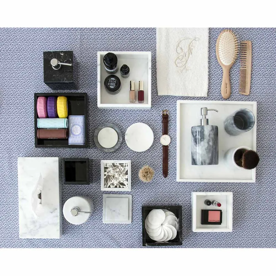 Zusammensetzung der Marmor Badzubehör Made in Italy, 4 Stück - Deano Viadurini