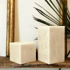 Zusammensetzung aus quadratischen Wachskerzen, hergestellt in Italien, 3 Stück – Mondelle Viadurini