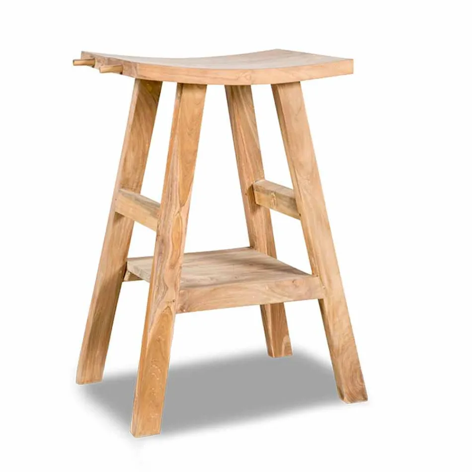 Zusammensetzung von Badmöbeln aus massivem Teakholz von modernem Design - Azina Viadurini