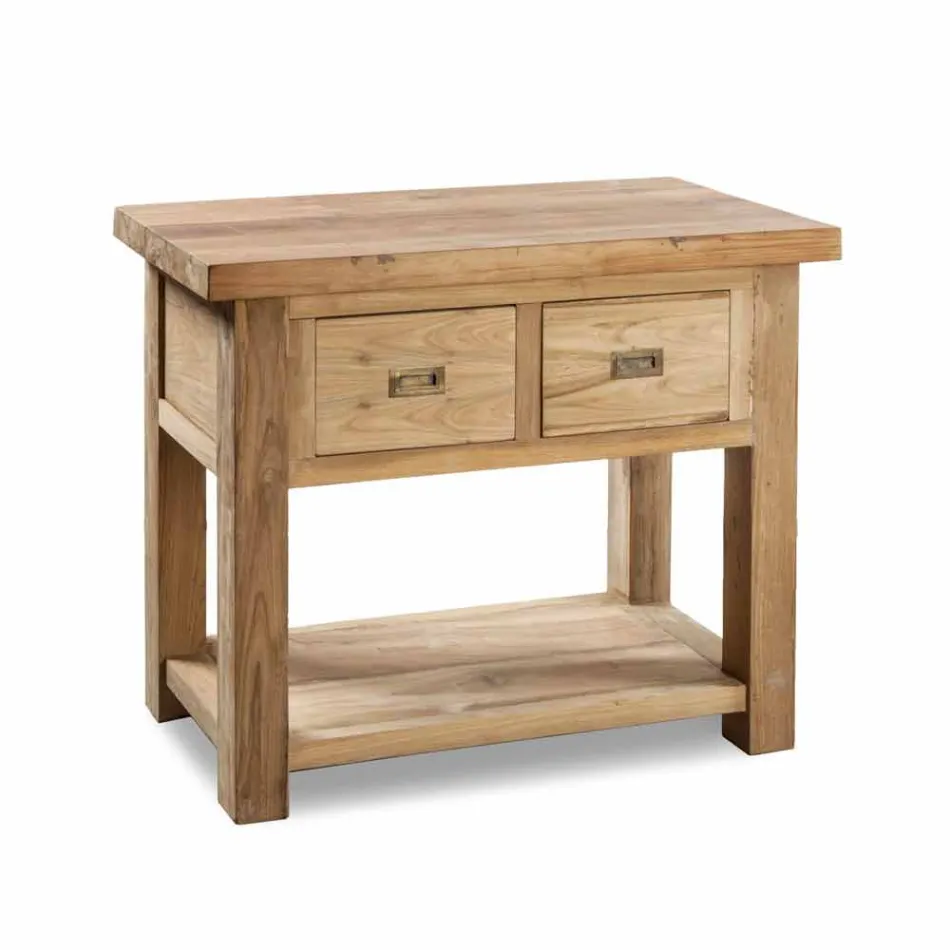 Zusammensetzung der modernen Badezimmermöbel aus massivem Teakholz - Töpfchen Viadurini