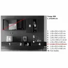 Zusammensetzung der modernen Badezimmermöbel, hängendes Design Made in Italy - Callisi6 Viadurini