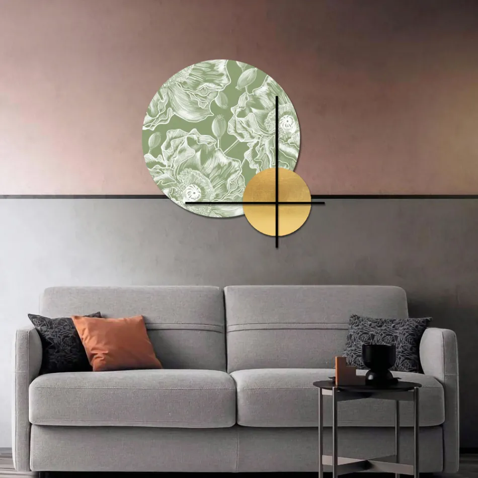 Komposition aus rosa oder grünen Holzplatten mit weißen Blumen, hergestellt in Italien – Fidschi Viadurini