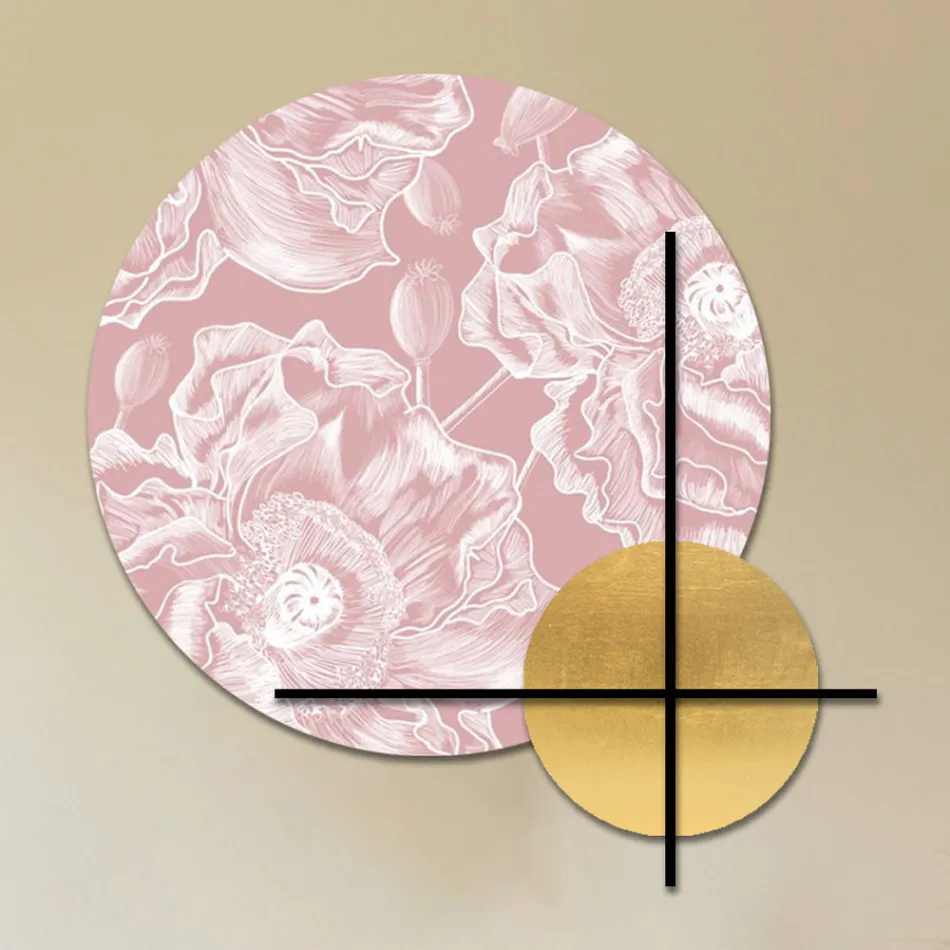 Komposition aus rosa oder grünen Holzplatten mit weißen Blumen, hergestellt in Italien – Fidschi Viadurini