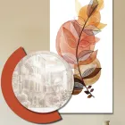 Komposition aus Holzgemälden mit Stadt- und Zweigdrucken, hergestellt in Italien – Chile Viadurini