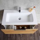 Badezimmereitelkeit Schrank Zusammensetzung in Holz und modernem Design Spiegel - Gualtiero Viadurini