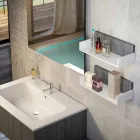 Zusammensetzung Holzmöbel Badezimmer made in Italy Forlì Viadurini