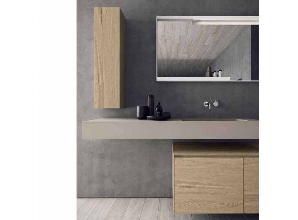 Moderne und hängende Badezimmermöbel Zusammensetzung, Made in Italy Design - Callisi1 Viadurini