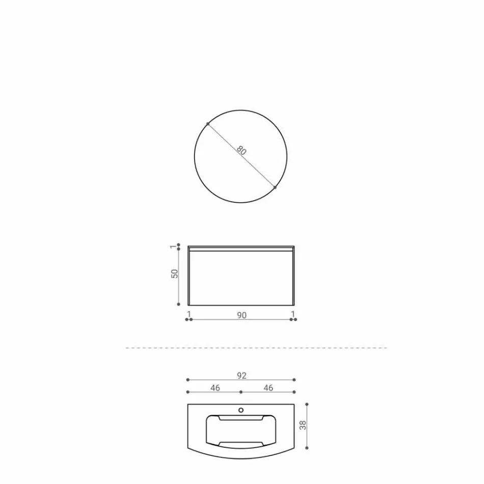 Komposition für das hängende Badezimmer mit modernem Design Made in Italy - Callisi11 Viadurini