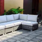 Außensitz Zusammensetzung mit handgewebten Struktur Rita Viadurini