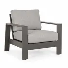 Wohnzimmerzusammensetzung im Freien in Aluminium mit Stoffkissen - Yoshi Viadurini