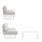 Wohnzimmerzusammensetzung im Freien aus Aluminium und Homemotion-Stoff - Francine Viadurini