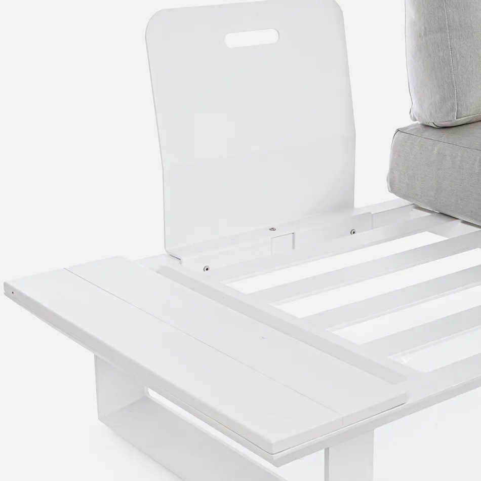 Outdoor-Wohnzimmerkomposition aus Aluminium und Stoff, Homemotion – Francine Viadurini