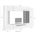 Zusammensetzung von Möbeln und TV-Ständer Wohnzimmer in Holzwand Design - Ciancia Viadurini