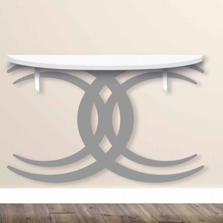 Wandkonsole für modernes Design in weißem und grauem Holz - Coco Viadurini