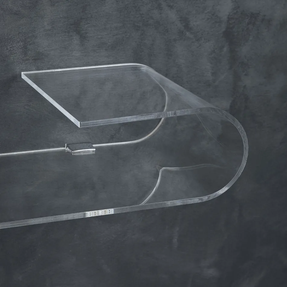 Hängende Wandkonsole in transparentem Design Acrylglas - Cesarea Viadurini