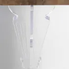 Wandkonsolentisch aus grauweißem Holz oder Corten und Plexiglas - Leopardi Viadurini