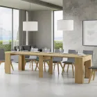 Ausziehbare Konsole auf 307 cm aus Holzmikropartikeln Made in Italy – Corona Viadurini