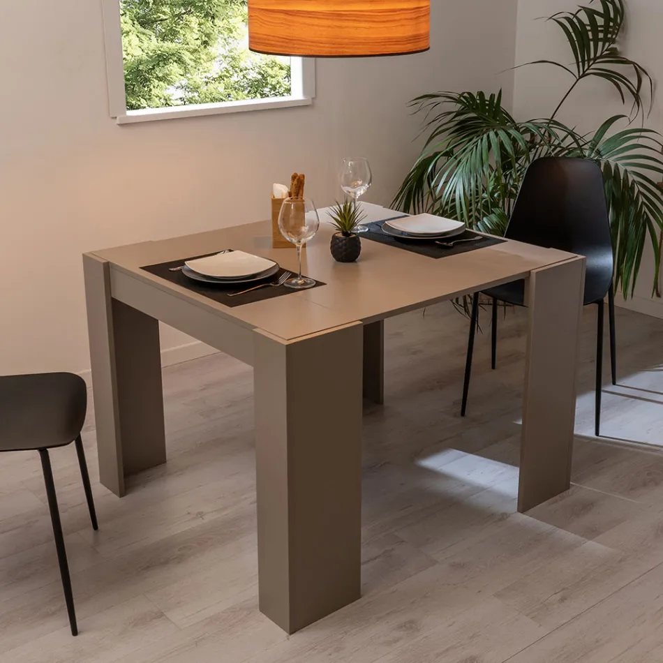 Ausziehbare Konsole bis zu 294 cm aus Melamin Made in Italy - Pineta Viadurini